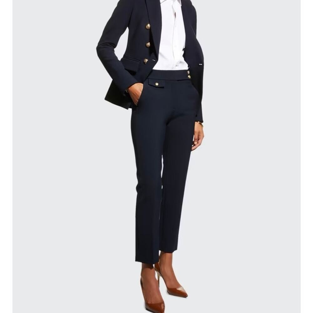 NWOT Veronica Beard Renzo Ankle Crop Pants in Navy SZ 4